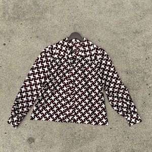 Vintage 1970s Houndstooth Pattern Top